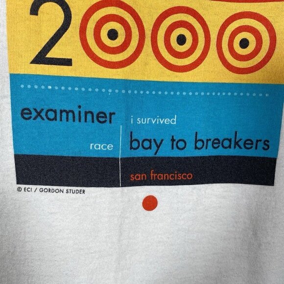 Vintage Bay to Breakers T-Shirt Size Large 2000 San Francisco White Graphic Tee - Picture 6 of 10